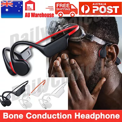 $48.55 • Buy Wireless Bone Conduction Earphones Swimming IPX68 Waterproof 16G MP3 Headphones