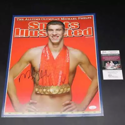 Michael Phelps Signed 2008 Sports Illustrated Cover Poster Auto JSA COA ZJ9720 • $99.99