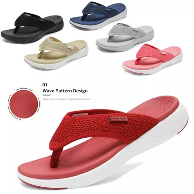 Womens Arch Support Soft Cushion Flip Flops Thong Sandals Slippers Shoes Size US • $23.99