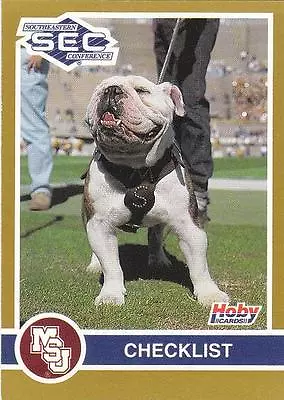 BULLY Mascot 1991 Hoby Card Mississippi State Bulldogs Football NR MT • $2