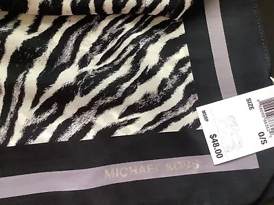 Michael Kors NWT - Black Zebra Square Cool Scarf  40” X 40” • $35