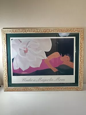 Large Rare Signed Pegge Hopper Print  Under A Magnolia Moon  • $1099