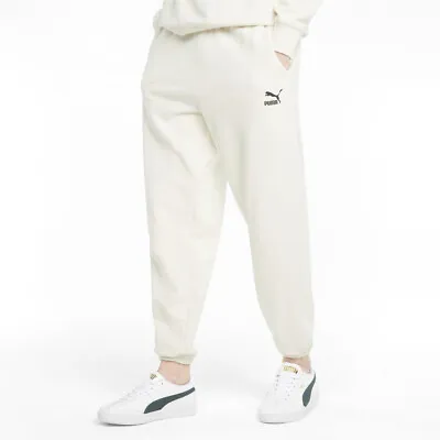 Puma Classics Oversized Drawstring Sweatpants Mens Off White Casual Athletic Bot • $14.99