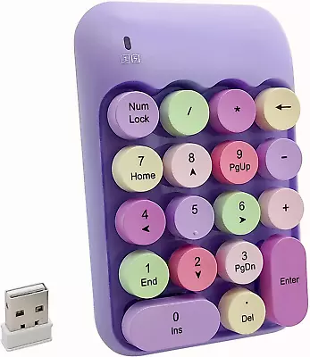 Wireless Number Pad Ergonomic Cute Colorful Retro Mini Portable Numeric Keypad • $26.99