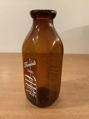 VINTAGE ANTIQUE MILK DAIRY GLASS BOTTLE ADVERTISING Grand Ledge Michigan • $18