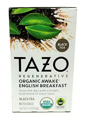 £5.40 • Buy Tazo Regenerative Organic Awake English Breakfast Black Tea Bags 1.4 Oz