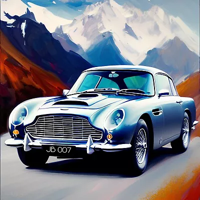 Limited Edition Aston Martin DB5 James Bond 007 Wall Art Picture Print  • £14.99