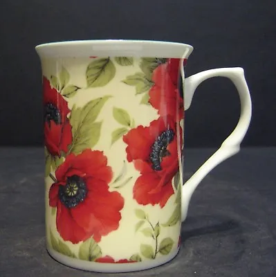 £4.99 • Buy Poppy Cream B/G Castle Shape Fine Bone China Mug Cup Beaker
