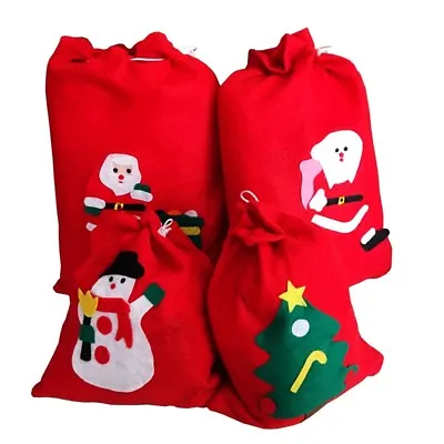 UK Stock Non Woven Large Santa Sack Stocking Bag Red Father Xmas Gift Present Ba • £4.45