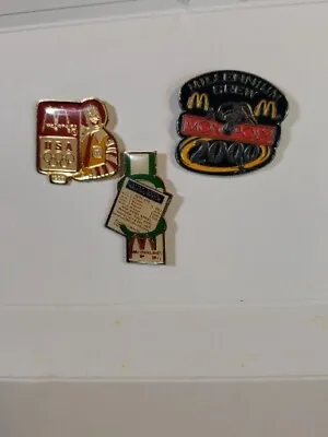 Lot Of Three Vintage McDonald's Hat Backpack Bag Fast Food Lapel Pins Lot #4 • $12.99