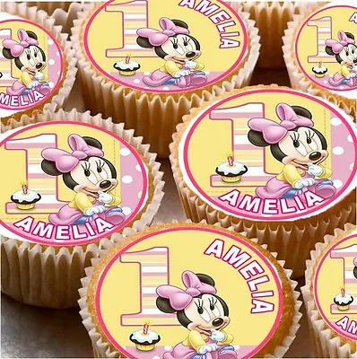£1.99 • Buy 24 Personalised 1st Birthday Cup Cake Fairy Cake Toppers Boys / Girls You Choose