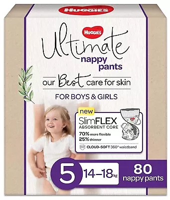 Huggies Ultimate Nappy Pants Size 5 (14-18 Kg) 80 Count • $68.65