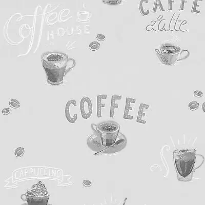 £15.99 • Buy Grey Coffee House Wallpaper Erismann Paste The Wall Vinyl Kitchen Textured