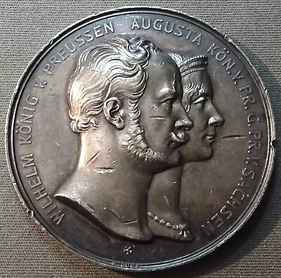 $69.99 • Buy 1854/1915, Wilhelm I - Augusta, Prussian 51mm Silver Medal