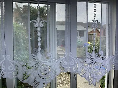 Curtain Panel Cafe Net Curtain Lace White Window Modern Decorative  • £12