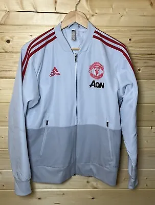 Manchester United 2010 Retro Track Suit Top Jacket Red Grey Gym Size Small VGC • £29.96