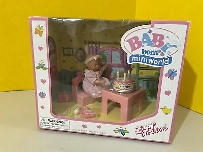 $38 • Buy New In Box Baby Born Miniworld HAPPY BIRTHDAY Zapf Creation Mini World Doll Set