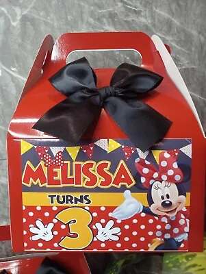 MINNIE  Party Favor Treat Box Personalized Set Of 12 Birthday Box Personalizada • $30