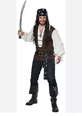 Adult Mens Plus Size 48-52 High Seas Adventurer Pirate Halloween Costume • $38