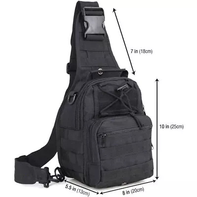 Mens Backpack Tactical Sling Shoulder Bag Molle Travel Chest Pack Outdoor Hiking • $12.95