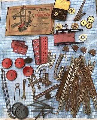 Vintage A.C.GilbertCo. N0.4 Erector Construction Parts Like Meccano. &manual • £18