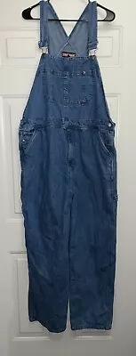 Craftsman Bib Overalls Mens 40x32 Blue Denim Carpenter Farmer Workwear • $26.75