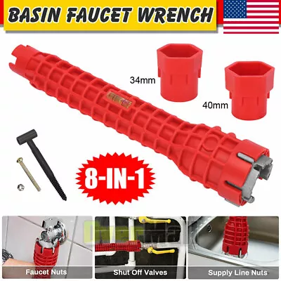 8 In 1 Multi-function Faucet Sink Installer Water Pipe Spanner Wrench Tool USA • $10.99