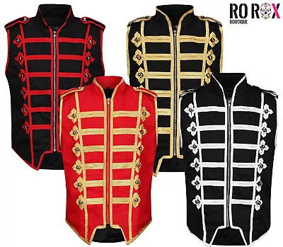 Men's Steampunk Parade Jacket - Sleeveless Military Marching Band Drummer Vest • $49.76