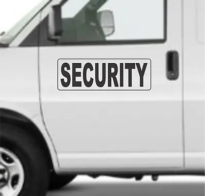 SECURITY 6 X18  Black Magnetic Vehicle Signs To Fit Van Car Truck Or SUV • $26.95