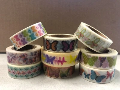 $8.86 • Buy Bulk Japanese Washi Tape - 3 Rolls Assorted BUTTERFLY Tape - 15mm X 10m
