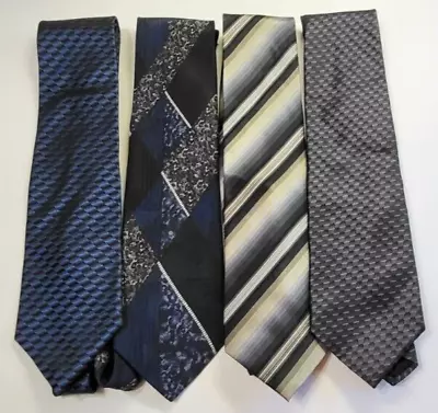 Lot Of 4 Mens Blue Ties JCPenny's 2-Arrow Van Heusen TownCraft Vintage • $9.95