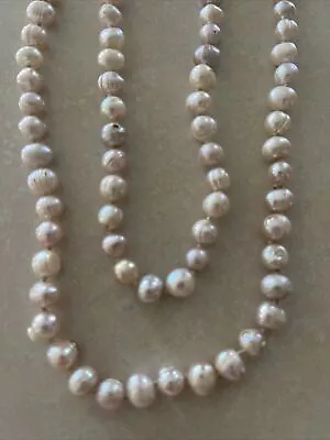 Vintage Genuine Pearl Necklace 44  Hand Knotted Opera • $125