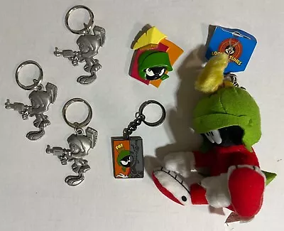 Looney Tunes Marvin The Martian Lot 4 Keychains 1 Magnet 1 Plush Bag Clip • $34.99