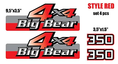 Red Gas Tank Graphics Kit Fits Y350 Yamaha Big Bear 4x4 2x4 Side Decal Sticker • $24.99