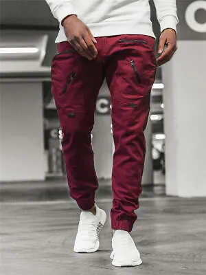 Man's Casual Joggers Pants Sweatpants Cargo Combat Sports Trousers • $19.99