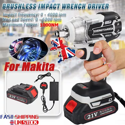 1000Nm 21V Cordless Electric Impact Wrench Drill Gun Ratchet Driver + Battery • £28.99