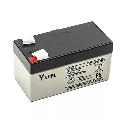 Yucel / Yuasa Y1.2-12 Sealed Lead Acid Battery 12v 1.2ah Burglar Alarm Back Up • £12.49