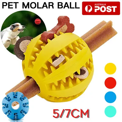 $7.59 • Buy 5/7cm Dog Teeth Gum Bite Healthy Treat Chew Rubber Dental Clean Ball Toy Puppy