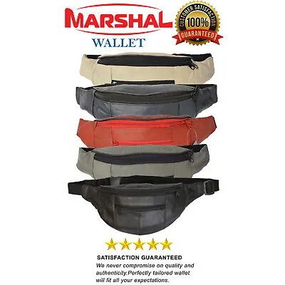 Mens Womens Genuine Leather Fanny Pack Pouch Waist Bag Slim Design Hiking Campin • $12.99