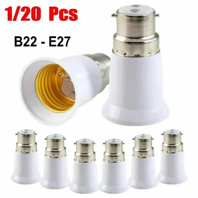 1-20x BC B22 To ES E27 Bayonet Adaptor Edison Screw Light Bulb Converter Holder • £7.86