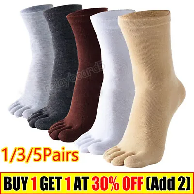 3/5Pairs Toe Socks For Men Women Five Finger Socks Cotton.Ankle Sock Sport Socks • £3.79