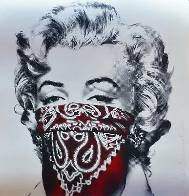 Mr Brainwash  STAY SAFE  RED Marilyn Monroe MBW Bandana Hand Signed US Artist • $1580