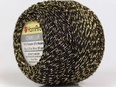 Black Gold Metallic Braid Thread #17354 Cross Stitch 20 Gram YarnArt Camellia • $2.59