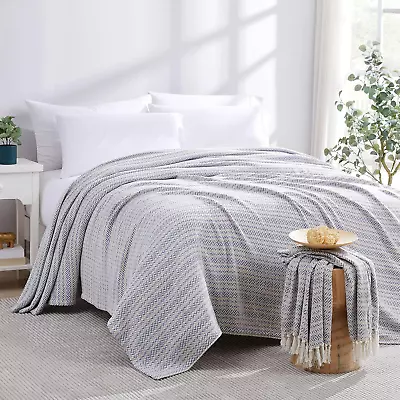 Agadir 100% Cotton Boho Blanket For Twin Bed Twin XL Oversize Blankets In Bohem • $58.99