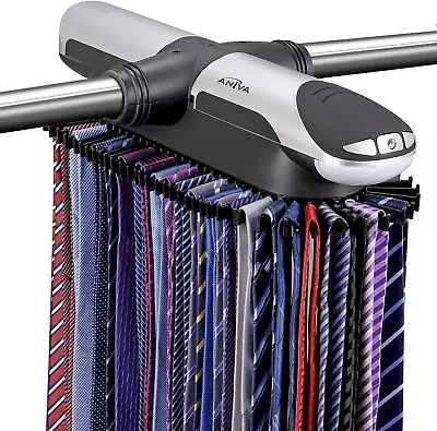 Motorized Tie Rack Best Closet Organizer LED Lights  Rotation Operates (72 Ties) • $54.50
