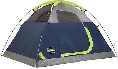 Coleman Sundome Camping Tent 2 Person Dome Tent Easy Setup Festivals Navy Blue • $42