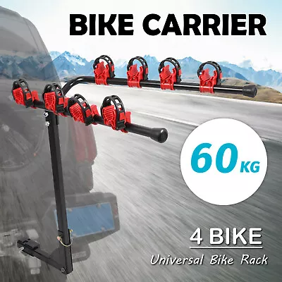 Universal 4 Bike Rack Bicycle Carrier Foldable Car Rear Trunk Bike Hitch Mount • $86.90