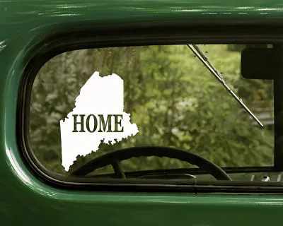 2 MAINE HOME DECALs Map Sticker For Car Truck Laptop Rv Window Bumper Boat • $4.95