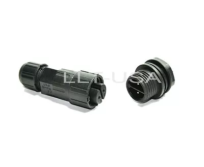 Waterproof Connector LLT-USA M16 IP68 2 Pin Rear Panel Mount Male Female Plugs • $9.99