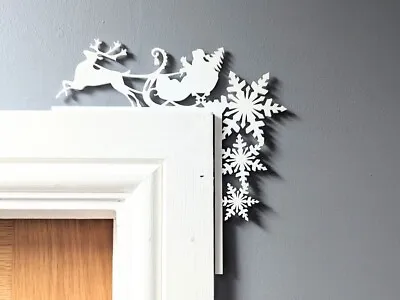 Santa Sleigh And Reindeer Decoration Christmas Door Frame Ornament Xmas Idea • £8.99